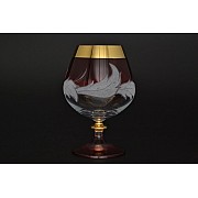 Набор бокалов для бренди Волна красная E-V Bohemia