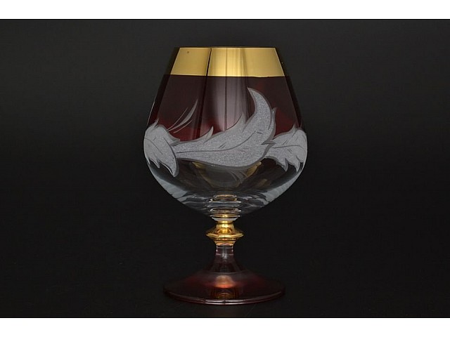 Набор бокалов для бренди Волна красная E-V Bohemia