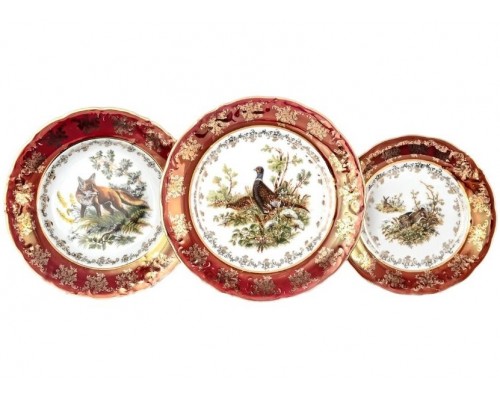Набор тарелок Фредерика Охота Красная Carlsbad на 6 персон 18 шт