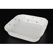 Салатник квадратный 24 см Офелия Мелкие цветы отводка золото MZ