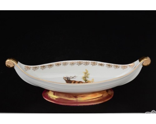 Конфетница ладья 26 см Охота красная Корона Queens Crown