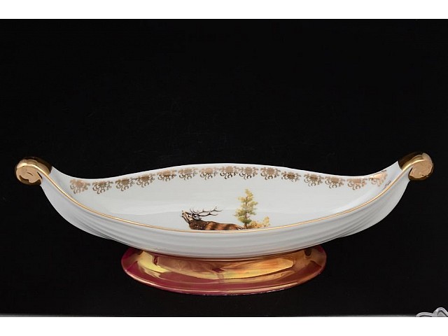 Конфетница ладья 26 см Охота красная Корона Queens Crown