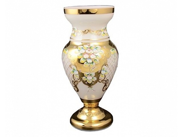 Ваза для цветов 35 см Bohemia Лепка Белая E-V