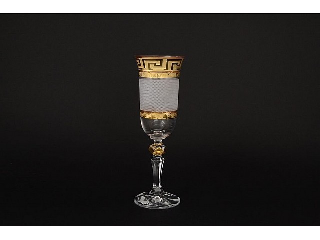 Набор фужеров для шампанского Bohemia 200 мл Кристина Костка Каро R-G фон 6 шт