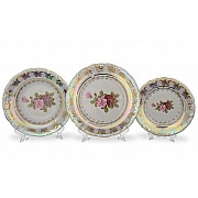 Набор тарелок Фредерика Роза перламутр Carlsbad на 6 персон 18 шт на 6 персон