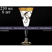 Набор бокалов для вина 230 мл Виктория Версаче Кутка R-G фон Bohemia 6 шт