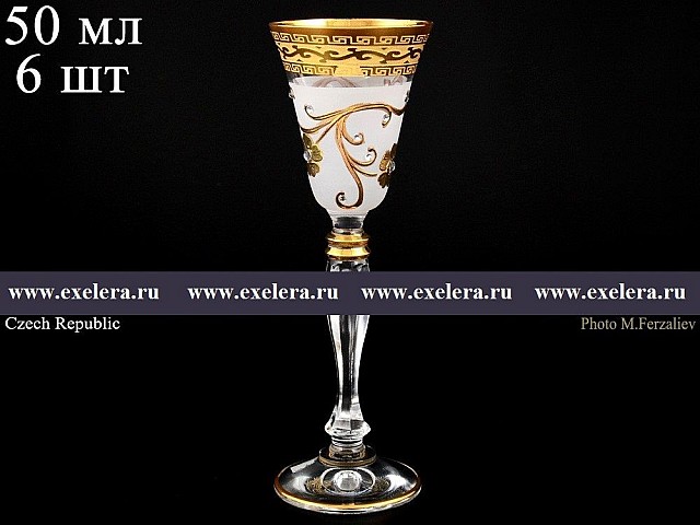 Набор рюмок для водки 60 мл Виктория Версачи Кутка R-G фон Bohemia 6 шт