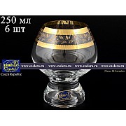 Набор бокалов для вина 250 мл Золотой листок Crystalite Bohemia 6 шт