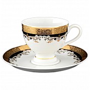 Набор кофейных пар 150 мл Thun Кристина Черная Лилия