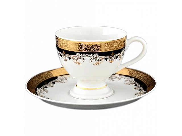 Набор кофейных пар 150 мл Thun Кристина Черная Лилия (6 пар)