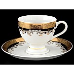 Набор кофейных пар 150 мл Thun Кристина Черная Лилия (6 пар)