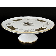 Тарелка для торта на ножке 32 см Мария Луиза Кленовый лист Белый Carlsbad