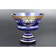 Конфетница Лепка Синяя B-P Bohemia Crystal 17 см 16426