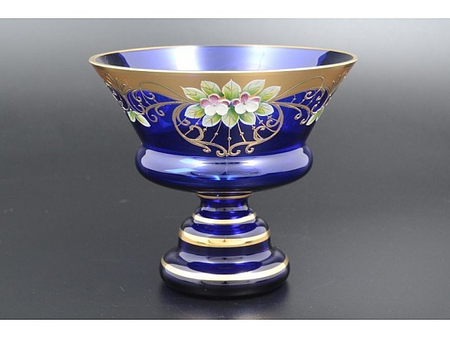 Конфетница Лепка Синяя B-P Bohemia Crystal 17 см 16426