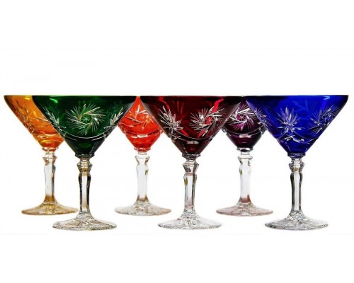 Набор бокалов для мартини 70 мл Цветной хрусталь Bohemia
