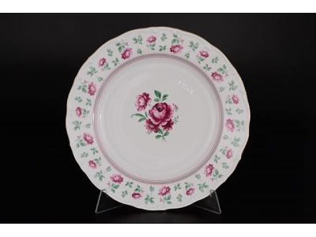 Набор тарелок 25 см Офелия Плетистая роза Лагуна Отводка золото MZ 6 шт