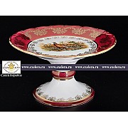 Конфетница на ножке Охота красная Корона Queens Crown 17 см