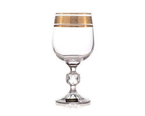 Набор бокалов для вина 220 мл Клаудиа Золото V-D Bohemia Crystal 6 шт