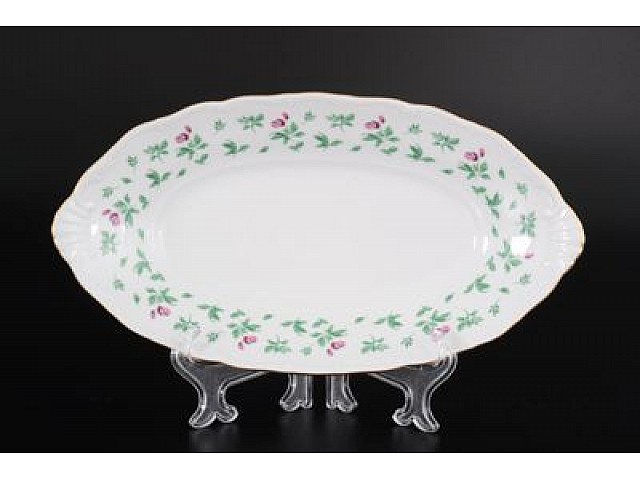 Блюдо овальное 26 см Офелия Плетистая роза Отводка золото MZ