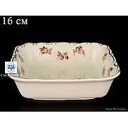 Салатник квадратный 16 см Анжелика Слоновая кость Золотая роза MZ