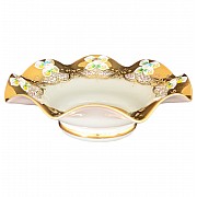 Фруктовница Веер 25 см Bohemia Лепка Белая E-V