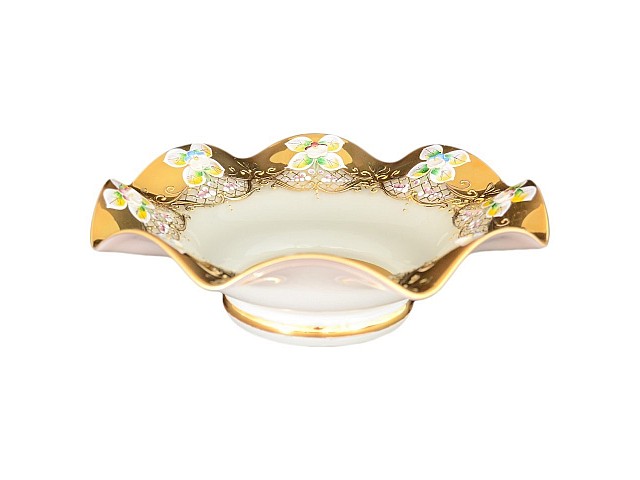 Фруктовница Веер 25 см Bohemia Лепка Белая E-V