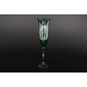 Набор фужеров для шампанского 190 мл Зеленый E-V Bohemia Crystal