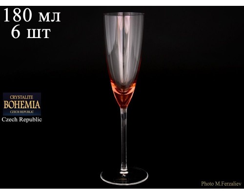 Набор фужеров для шампанского 180 мл Colours Crystalite Bohemia 6 шт