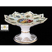 Конфетница Мадонна перламутр Корона Queens Crown фигурные края 17 см