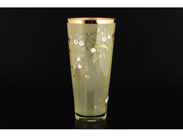 Ваза Bohemia Crystal 29 см Желтая матовая