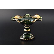 Конфетница 18 см Bohemia Crystal Лепка Зеленая B-P