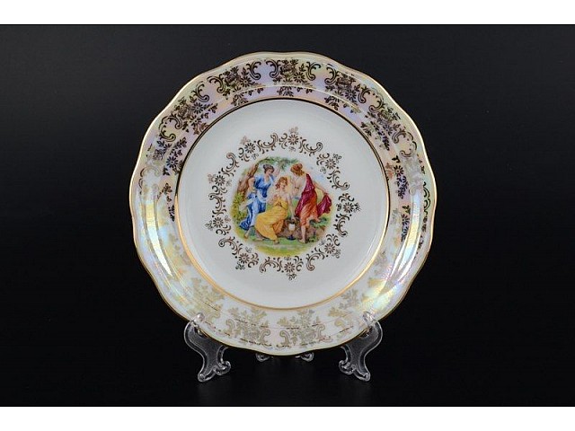 Набор тарелок 25 см Мадонна Перламутр Royal Czech Porcelain 6 шт