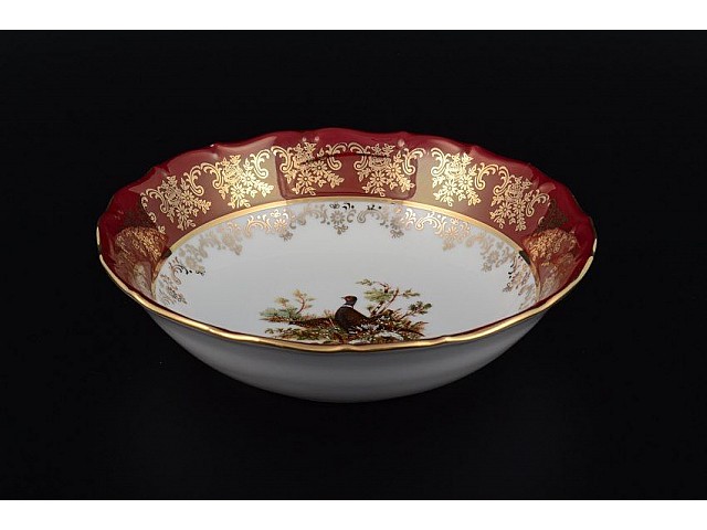 Набор салатников 19 см Царская Красная Охота Royal Czech Porcelain 6 шт