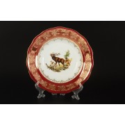 Набор глубоких тарелок 23 см Царская Красная Охота Royal Czech Porcelain 6 шт