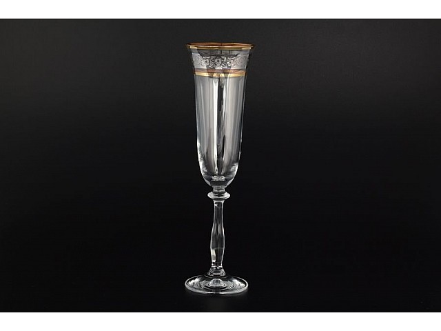 Набор фужеров для шампанского 190 мл Анжела Панто Платина R-G Bohemia Crystal 6 шт