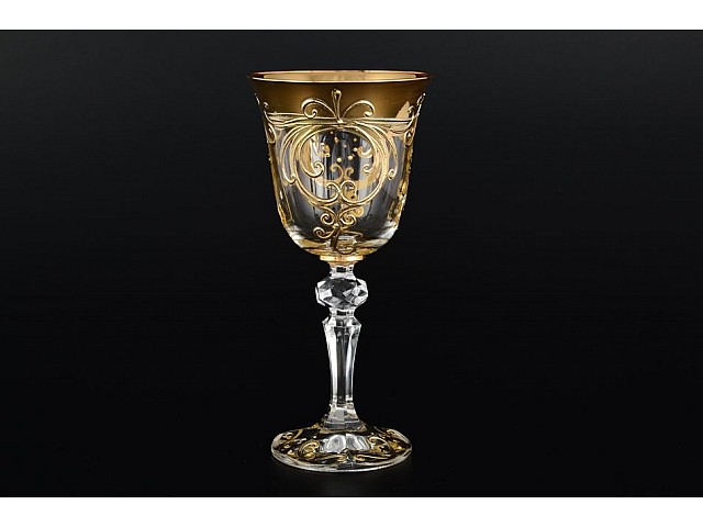 Набор фужеров для вина 190 мл Золотой узор E-S Bohemia Crystal 6 шт