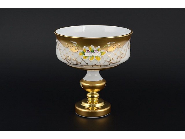 Конфетница Лепка Белая B-L Bohemia 17 см 23138