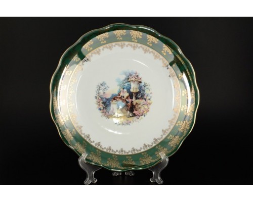 Блюдо круглое 30см Зеленое Барокко Royal Czech Porcelain
