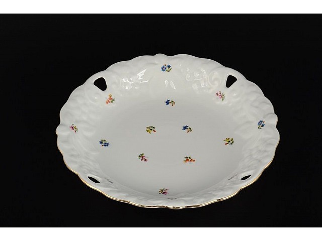 Блюдо фигурное квадратное 41 см Мелкие цветы отводка золото Корона Queens Crown