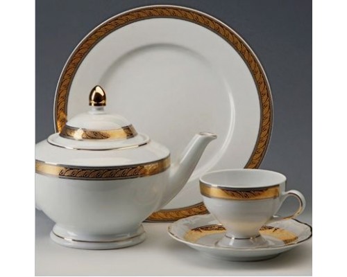 Чайный сервиз Thun Кристина Платиновая золотая лента на 6 персон