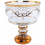 Конфетница 16 см на ножке Karo золото Bohemia Crystal