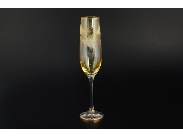 Набор фужеров для шампанского Оранжевый E-V Bohemia Crystal 190 мл