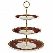 Этажерка 3 яруса Falkenporzellan Imperial Bordeaux Gold