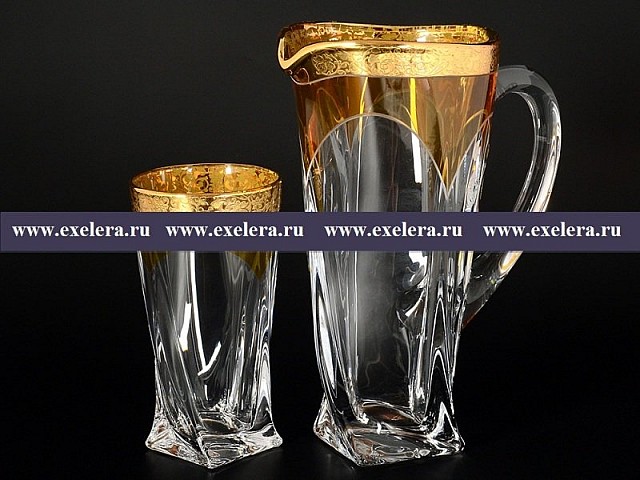 Набор для воды Quadro E-S Желтые Bohemia Crystal 7 предметов