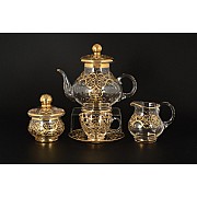 Чайный сервиз Bohemia на 6 персон 15 предметов Relif золото И-В
