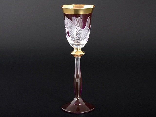 Набор рюмок для водки E-V Bohemia Crystal бордовый 60 мл Набор рюмок для водки E-V Bohemia Crystal бордовый 60 мл