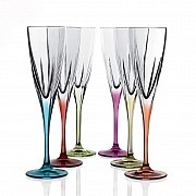 Набор фужеров для шампанского RCR Fusion цветные 170мл 6 шт