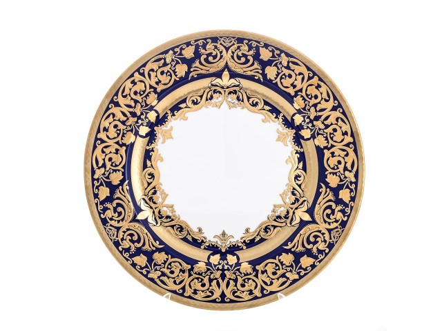 Блюдо круглое Falkenporzellan Natalia cobalt gold 32 см