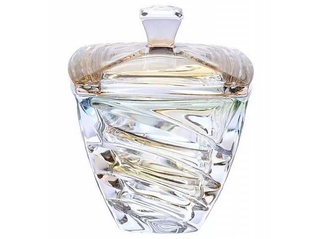 Конфетница с крышкой 18 см Facet Crystalite Bohemia зеленая