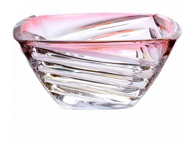 Фруктовница 32 см Facet Crystalite Bohemia розовая